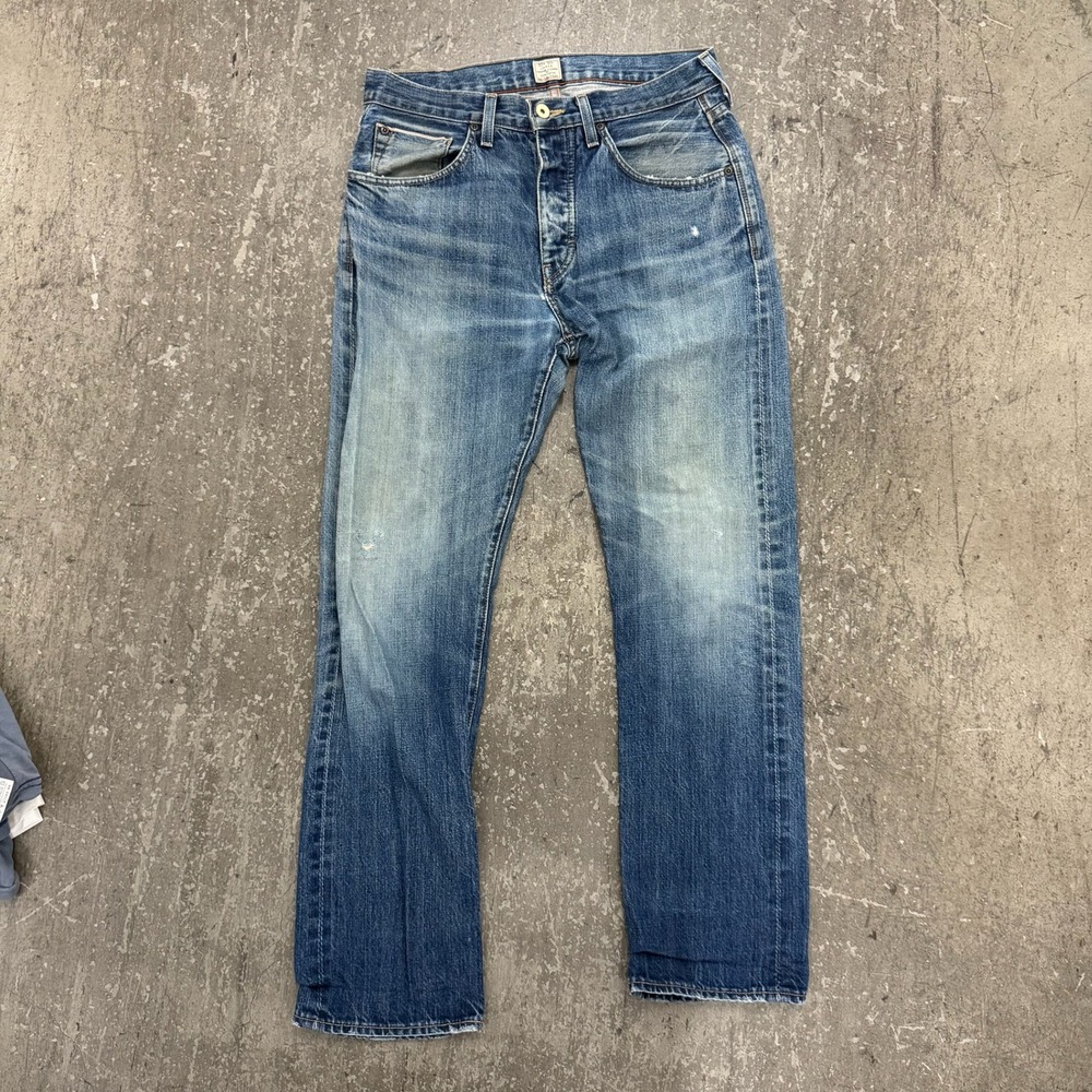 J.Crew Vintage Slim Jeans Mens 30x30 Blue Good Distressed Straight Leg Denim